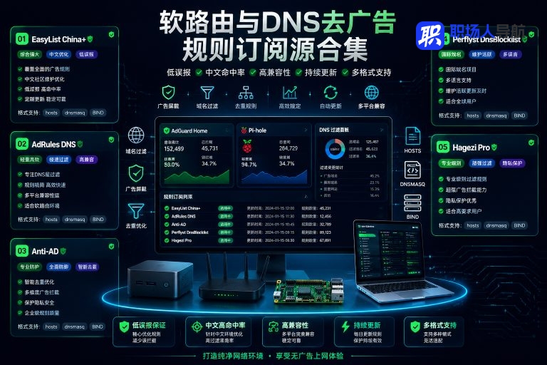 软路由和 DNS 去广告规则,一次收齐高质量订阅源