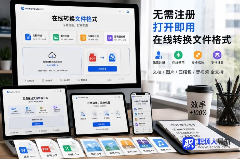 不用注册怎么在线转换文件格式？这6个网站打开就能用