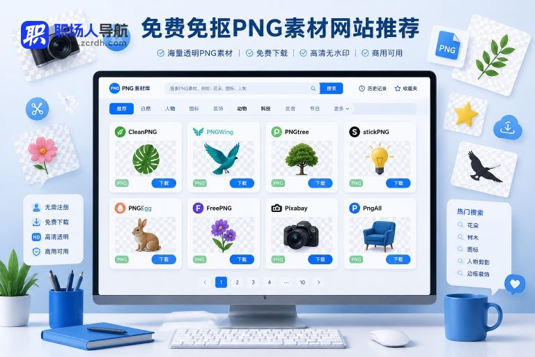 免费免抠PNG素材的网站有哪些?8个可直接搜索下载的透明PNG站点推荐