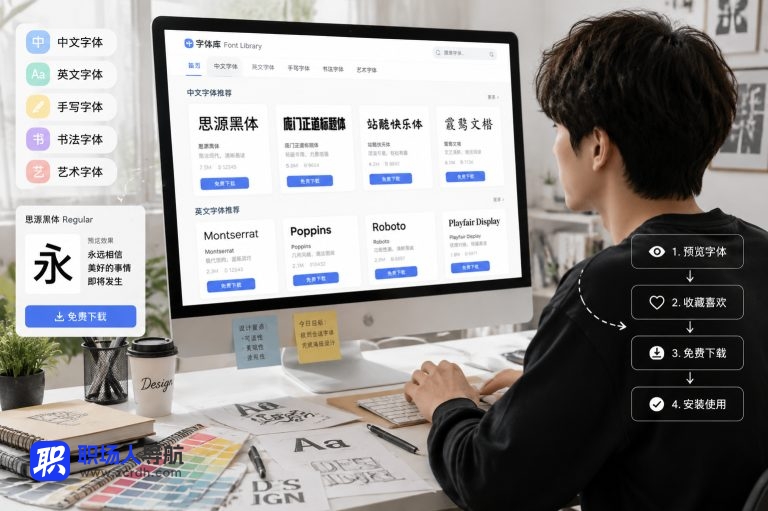 新手怎么找免费字体下载网站