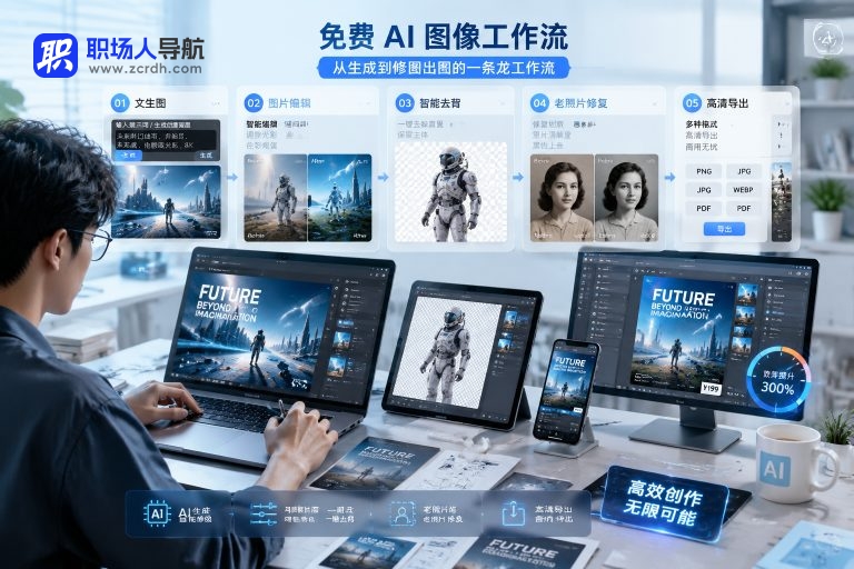 从文生图到修图出图:5个免费 AI 工具,一条工作流搞定生成、去背、修复和导出