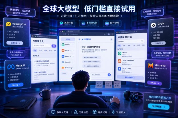 不用注册怎么试用国外大模型网站