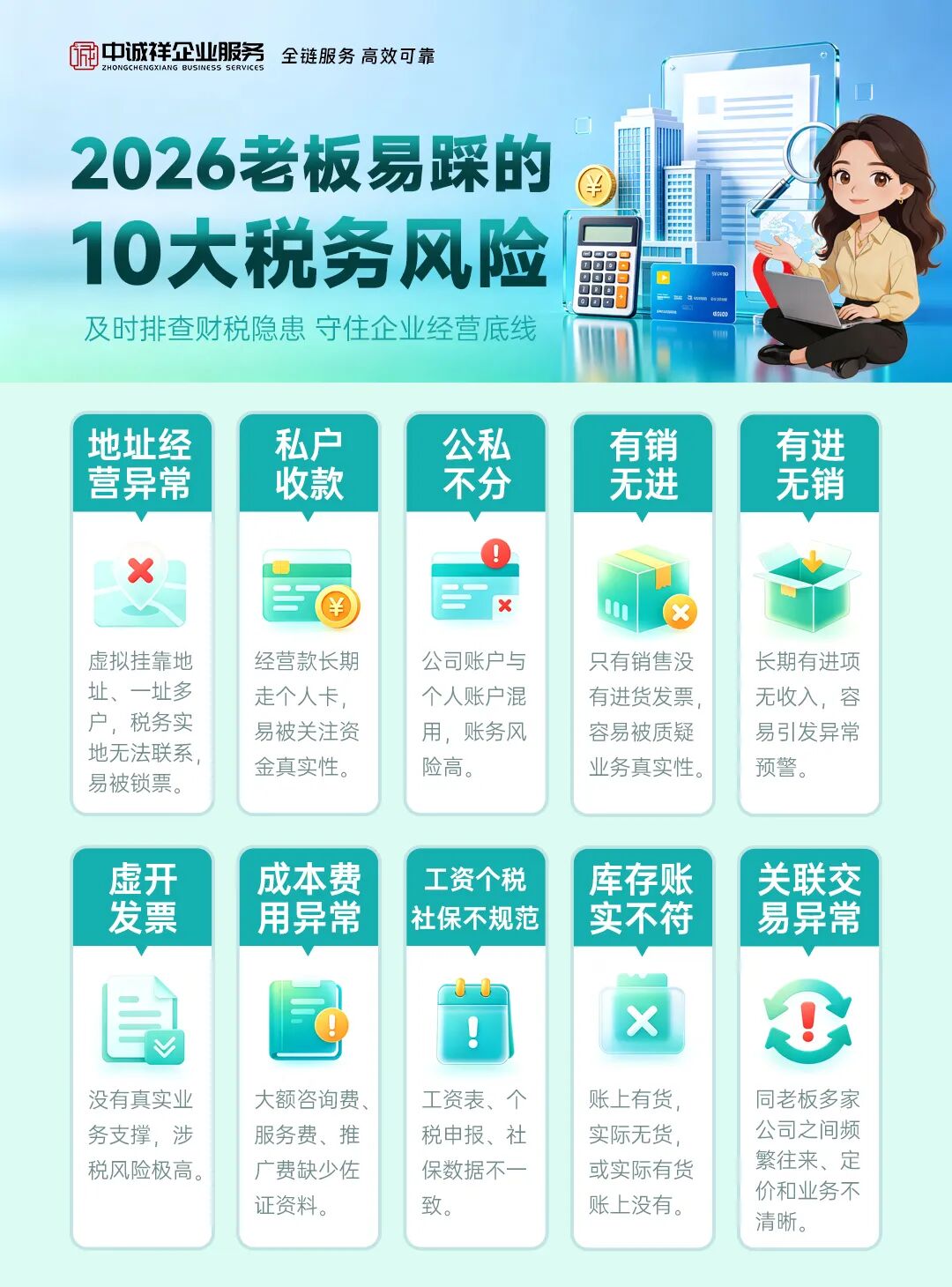 2026税务风控升级:看懂这10个常见高频风险,规避锁票、补税麻烦