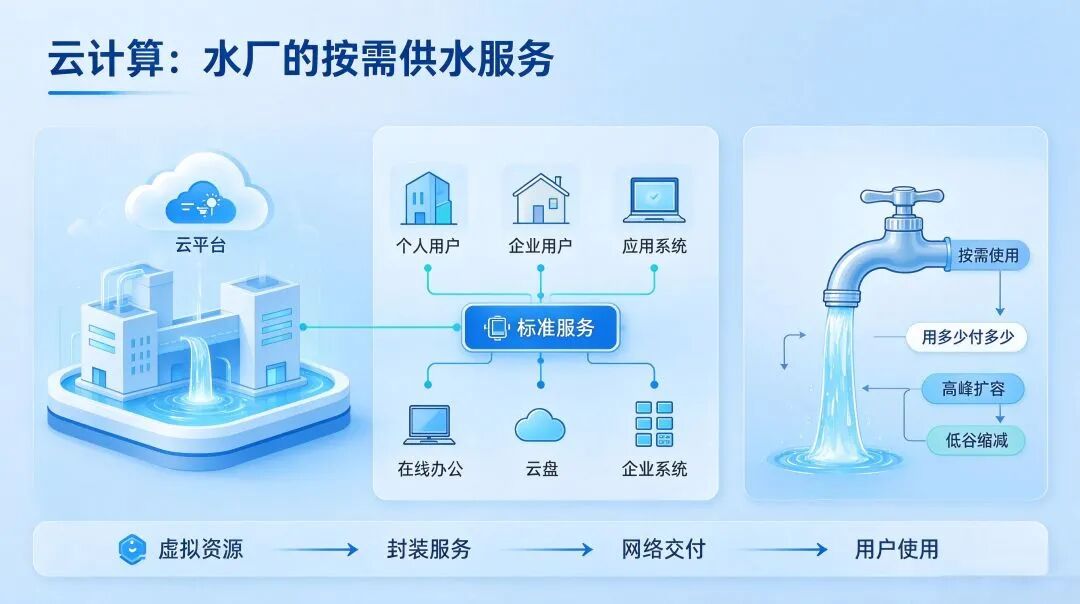 通俗看懂虚拟化、云计算、AI的层级关系:一杯自来水讲清数字技术底层逻辑
