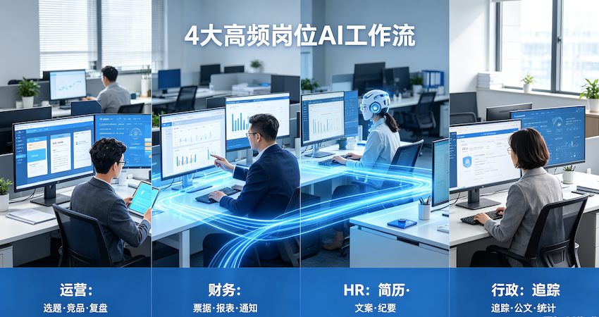 AI重塑职场·:4大高频岗位,手把手搭出你的AI工作流