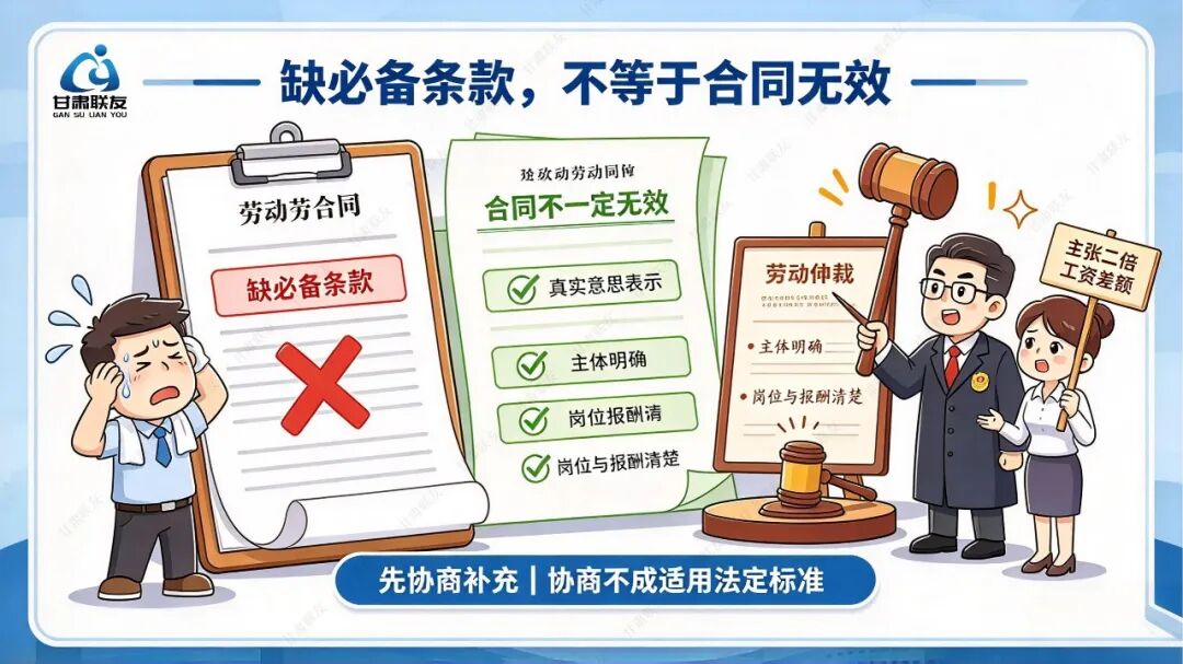劳动合同缺条款,员工告无效?